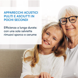 Udiclean Roll-Up Dispenser Pulizia Apparecchi Acustici 100 Salviette