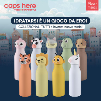 CapsHero Borraccia Termica Bambini Senza BPA 520ml Gatto Cat Cleo