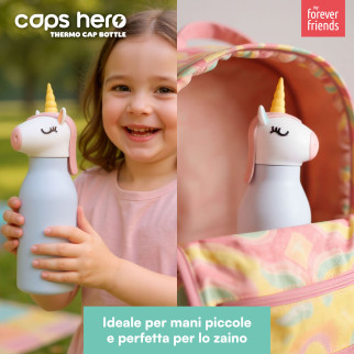 CapsHero Borraccia Termica Bambini 520ml Unicorno Unicorn Una