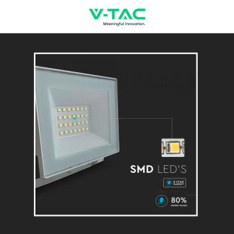 Faro LED 20W SMD IP65 Colore Bianco V-Tac VT-44022