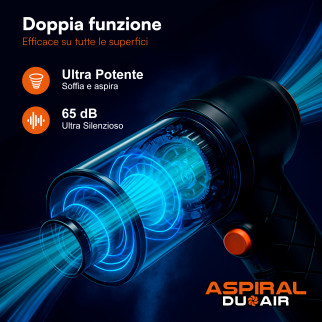 Aspiral DuoAir Aspirapolvere Aspirabriciole Senza Fili Portatile 2in1