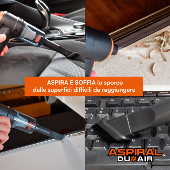 Aspiral DuoAir Aspirapolvere Aspirabriciole Senza Fili Portatile 2in1