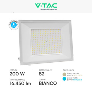 Faro LED 200W SMD IP65 Colore Bianco V-Tac VT-44208