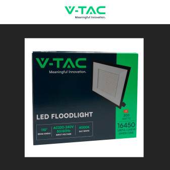 Faro LED 200W SMD IP65 Colore Nero V-Tac VT-44208