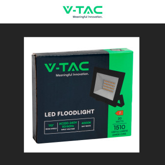 Faro LED 20W SMD IP65 Colore Nero V-Tac VT-44022