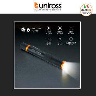 Uniross GX500 Torcia LED 10W Multifunzione Ricaricabile IPX4