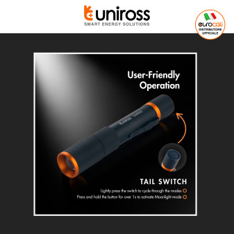 Uniross GX500 Torcia LED 10W Multifunzione Ricaricabile IPX4
