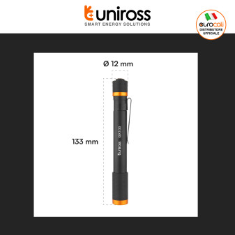 Uniross GX100 Torcia LED 3W Tascabile Multifunzione IPX4