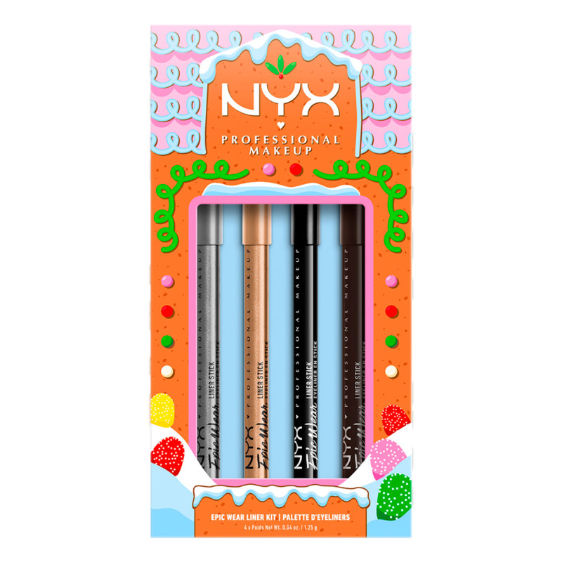 NYX Professional Makeup Holiday Epic Wear Liner Stick Kit 4 Matite Occhi