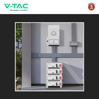 V-Tac Batteria BMS LiFePO4 51,2V 100Ah 5,12kWh Garanzia 5 Anni V-Tac Batteria BMS LiFePO4 51,2V 100Ah 5,12kWh Garanzia 5 Anni