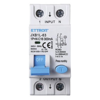 ETTROIT Magnetotermico Differenziale 1P+N 16A 300mA 220V-6KA - Mod. JX271663