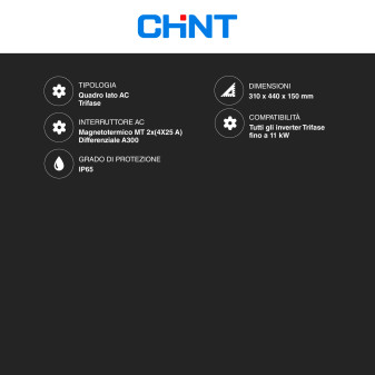 Quadro Elettrico Lato AC 400V IP65 Trifase 11,08kW Chint