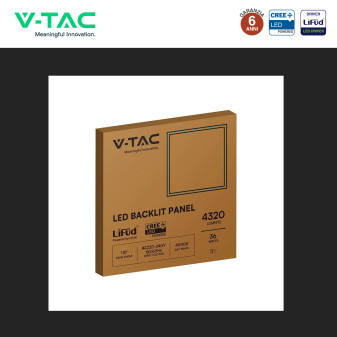 Pannello LED Quadrato 36W SMD CREE con Driver LiFud V-Tac Pro