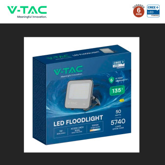 Faro LED 50W SMD Chip CREE IP65 Colore Nero VT-4455