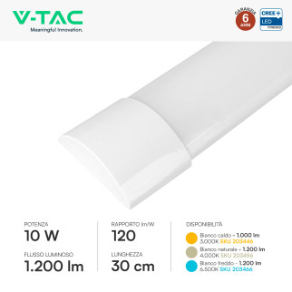Tubo LED Prismatico 10W 30cm SMD Chip CREE V-Tac