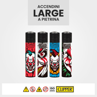 Clipper Large Accendino a Pietrina Lovely Clowns 4 Accendini