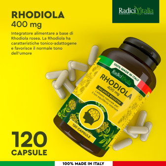 RadiciVitalia Rhodiola Rosea Forte 400mg Integratore per Buon Umore