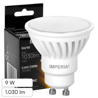 Imperia Lampadina LED GU10 9W Faretto PAR16 in Ceramica