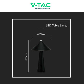 V-Tac VT-10117 Lampada LED da Tavolo 3W 3in1 Ricaricabile Dimmerabile