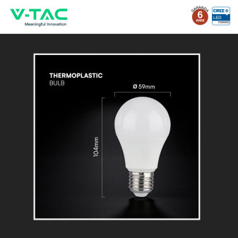 V-Tac Lampadina LED E27 8,5W Goccia A60 SMD Opaca