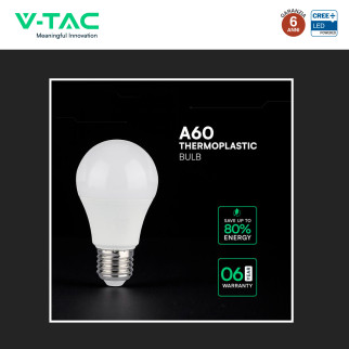 V-Tac Lampadina LED E27 8,5W Goccia A60 SMD Opaca