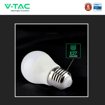 V-Tac VT-270 Lampadina LED E14 6,5W MiniGlobo G45 SMD Chip CREE