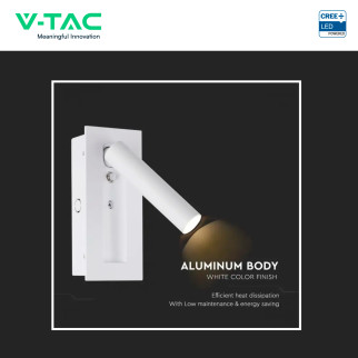 VT-88061 Lampada LED Muro 2W SMD chip CREE Applique con Faretto V-Tac