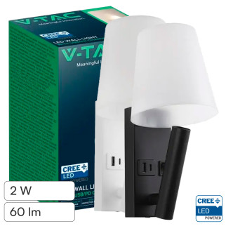 V-Tac VT-88062 Lampada LED da Muro 2W SMD Chip CREE Applique