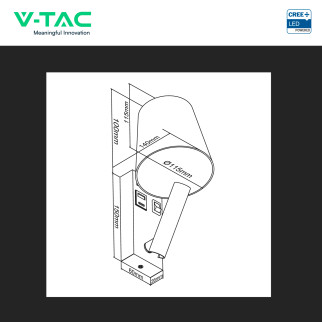V-Tac VT-88062 Lampada LED da Muro 2W SMD Chip CREE Applique