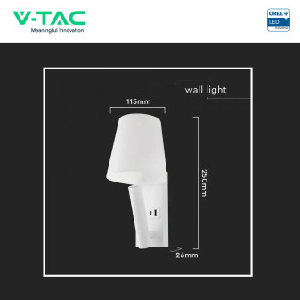 V-Tac VT-88062 Lampada LED da Muro 2W SMD Chip CREE Applique