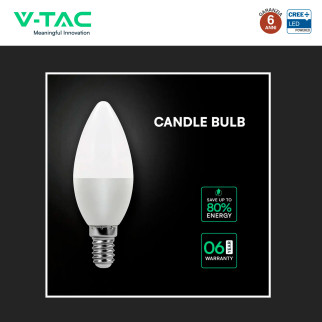 V-Tac Lampadina LED E14 6,5W Candela C37 SMD Opaca