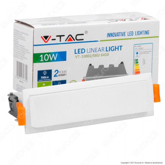 V-Tac VT-10002 Pannello LED Lineare 10W SMD da Incasso con Driver - V-Tac VT-10002 Pannello LED Lineare 10W SMD da Incasso con Driver -