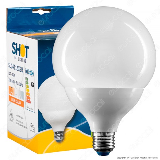 Bot Lighting Shot Lampadina LED E27 15W Globo G120 - mod. SLD4115X2B Bot Lighting Shot Lampadina LED E27 15W Globo G120 - mod. SLD4115X2B