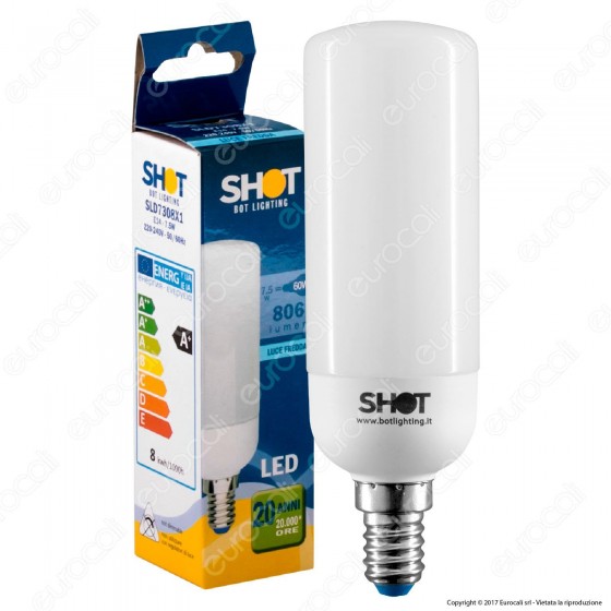 Bot Lighting Lampadina LED E14 7,5W Tubolare T38 - mod. SLD7308X2 / Bot Lighting Lampadina LED E14 7,5W Tubolare T38 - mod. SLD7308X2 /