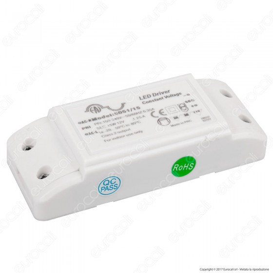 FAI Alimentatore a Tensione Costante 15W per LED 12V - mod. 5051 FAI Alimentatore a Tensione Costante 15W per LED 12V - mod. 5051