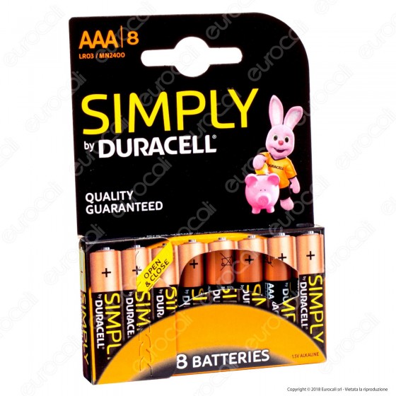 Duracell Simply Alcaline Ministilo AAA - Blister 8 Batterie Duracell Simply Alcaline Ministilo AAA - Blister 8 Batterie