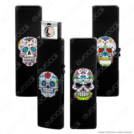 Champ Black Skull Accendino USB Ricaricabile Antivento - 1 Accendino Champ Black Skull Accendino USB Ricaricabile Antivento - 1 Accendino