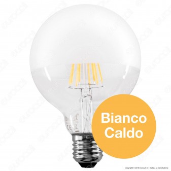 Ideal Lux Lampadina E27 Filamenti LED 8W Globo G95 con Calotta