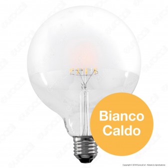 Ideal Lux Lampadina E27 Filamenti LED 8W Globo G125 con Calotta