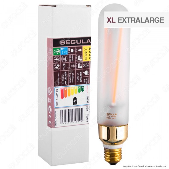 Segula Lampadina E27 Filamento LED 20W Tubolare Effetto Frost Segula Lampadina E27 Filamento LED 20W Tubolare Effetto Frost