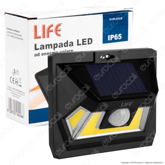 Life Lampada LED da Muro 7W con Pannello Solare e Sensore di Life Lampada LED da Muro 7W con Pannello Solare e Sensore di