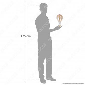 FAI Lampadina E27 Filamento LED a Spirale 5W Bulb A160 con Vetro