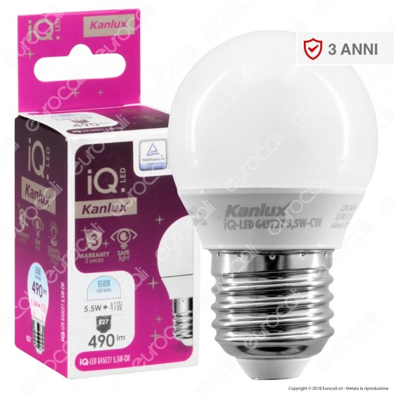 Kanlux IQ Lampadina LED E27 5,5W MiniGlobo G45 - mod. 27303 / 27304 / Kanlux IQ Lampadina LED E27 5,5W MiniGlobo G45 - mod. 27303 / 27304 /