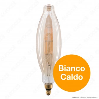 FAI Lampada LED Vintage XL E27 11W Tubolare Filamento Ambrata