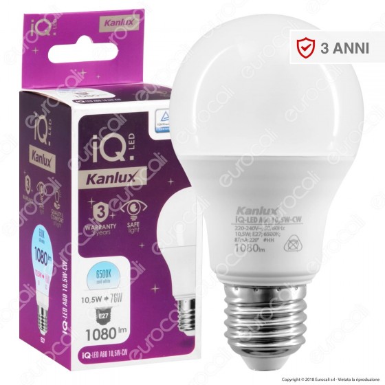 Kanlux IQ Lampadina LED E27 10,5W Bulb A60 - mod. 27276 / 27277 / Kanlux IQ Lampadina LED E27 10,5W Bulb A60 - mod. 27276 / 27277 /
