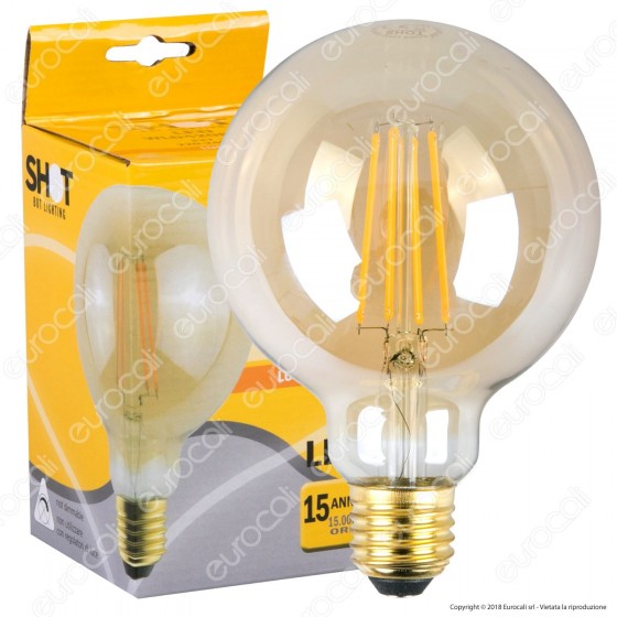 Bot Lighting Lampadina LED E27 7W Globo G95 Filamento Ambrata - mod. Bot Lighting Lampadina LED E27 7W Globo G95 Filamento Ambrata - mod.