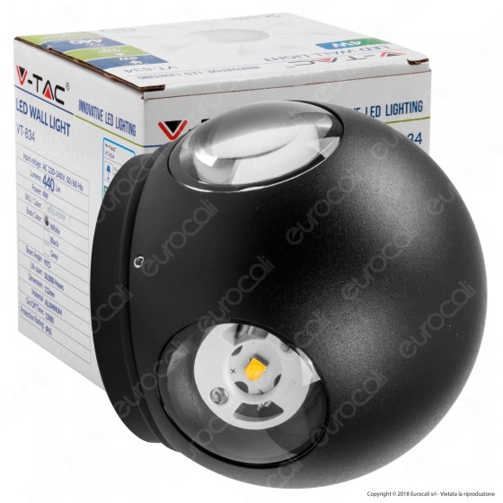 V-Tac VT-834 Lampada da Muro Wall Light LED 4W Forma Sferica Colore V-Tac VT-834 Lampada da Muro Wall Light LED 4W Forma Sferica Colore