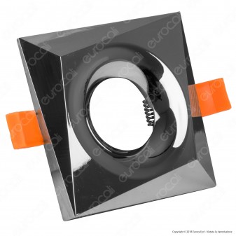 Kanlux BONIS DSL Portafaretto Quadrato da Incasso Colore Cromo per Lampadine GU10 e GU5.3 - mod. 28702