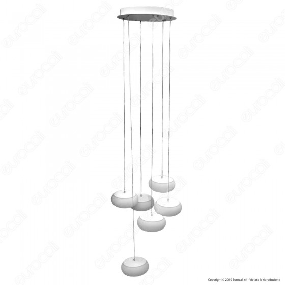 V-Tac Lampadario con Composizione LED Rotondo a Sospensione 76W con V-Tac Lampadario con Composizione LED Rotondo a Sospensione 76W con