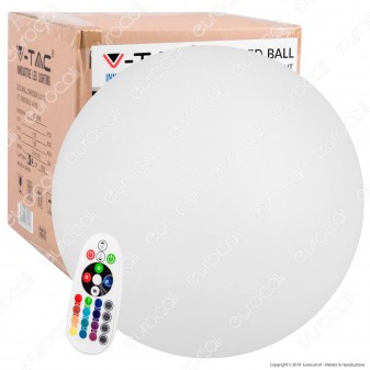 V-Tac VT-7803 Sfera Multicolor LED RGB+W 1W Ricaricabile con Telecomando IP 65 - SKU 40161